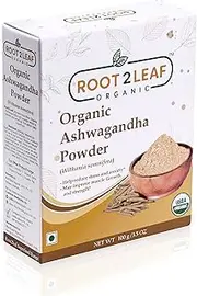 Root2leaf Organic Ashwagandha Root Powder | Indian ginseng | Withania somnifera Natural For Stress Relief (100 Gms)