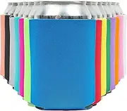 Blank Beer Can Coolers Sleeves (14-Pack) Soft Insulated Beer Can Cooler Sleeves - HTV Friendly Plain Can Sleeves for Soda, Beer & Water Bottles - Blanks for Vinyl Projects Wedding Favors & Gifts