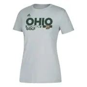 Ohio Bobcats Adidas Women's Sideline Grind Women's Golf Grey Climalite T-Shirt