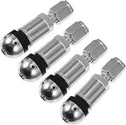 GRIRIW 4 Pcs Aluminum Alloy Tire Air Valve Stems Tubeless Wheel Caps for Motorcycle Scooter and Bicycle Rims Corrosion Resistant with Washers for Leak Prevention