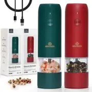 Electric Salt and Pepper Grinder Set - USB Rechargeable Electric Grinders - A...