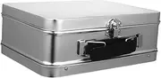 HOLIDYOYO Box Tin Easter Tins Desktop Drawer Storage Keepsake Large Piggy Organizer Casemetal Handle Easter Egg Candy Jar Storage Tins Lids Jewelry Sundries Organizer Tinplate Silver
