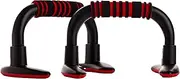 Endless EL1042 Push Up Stands With Foam Handle | Blank and Red | Material : Steel, Plastic | For Upper Body Workouts with Comfortable Foam Grip and Non-Slip Bars and Less Wrist Strain