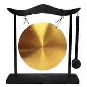 Mini Desktop Gong Table Wind Chime Percussion Instrument Cymbals Gongs with Mallet for Home Decor Housewarm Gift-A As Shown