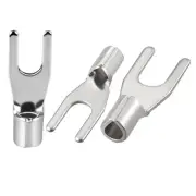 200x Fork Type Copper Non-Insulated Spade Terminals SNB2-3 for 16-14 Wire