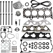 1.7 Head Gasket Set W/Head Bolts Timing Belt Kit W/Water Pump fit for Honda Civic HX/EX 1668CC/1700CC 1.7L 2001-2005 D17A2 D17A6 OE# HS26236PT HS26236PT-2 TCK312 HS4034 HB4034