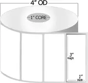 40 Rolls of 3" x 1" Labels 1300 Zebra Direct Thermal Eltron Roll Label 52,000