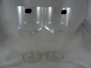 Set Of 2 Bohemian Crystal Hand Crafted Czech Wine Glasses 16 oz