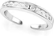 [Metal Factory] Sterling Silver Cubic Zirconia Adjustable Toe Band Ring