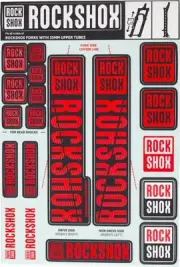 Fork Decal Kits - RockShox Fork Decal Kit - 35mm, Red - Sticker/Decal