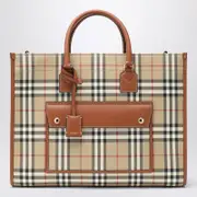 [Burberry] Medium Freya Tote bag in Check pattern One size Multicolor