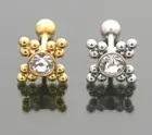 20g thin bar Triple Ball Star Snowflake Cluster gem Helix piercing Stud Earing