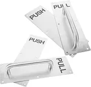 Stainless Steel Door Handles 2 Sets Barn Door Hardware Security Plate for Residential Commercial