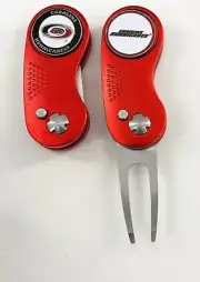 GOLF SWITCHBLADE NHL CAROLINA HURRICANES DIVOT REPAIR TOOL + Ballmarker Red