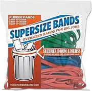 Alliance Rubber 08997 Supersize Bands, Assorted Large Heavy Duty Latex Rubber Bands - 24 Count(Pack of 1), Includes 8 Bands of Each Size (12", 14", 17") in resealable Bag