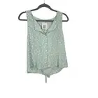 DNA Couture Button Front Tank Blouse in sage green - Size XL