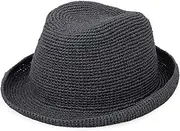 [CA4LA] Kashira TAM02715 Men's Medium Folding Hat, Washable, UV Protection, Casual, Smart Straw Hat, Straw Hat, Spring and Summer, Daily, Simple, Paper, Adjustable Size