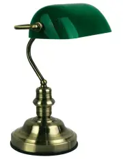 [Oriel Lighting] Banker's Table Lamp(Switched) Antique Brass