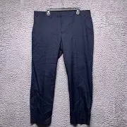 Andrew Marc New York Pants Mens 37 30 Blue Unhemmed Dress Flat Front
