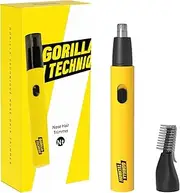 Gorilla Technique Nose Hair Trimmer for Men, Rechargeable 2-in-1 Trimmer for Nose Eyebrow Hair Removal, No Pull No Snag Grooming with High-Speed 10,000rpm Motor