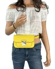 MICHAEL KORS SLOAN EDITOR SMALL FLAP BELT BAG FANNY PACK CLUTCH DAFFODIL