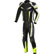 Mille Black White Yellow 2PC Leather Motorcycle Suit