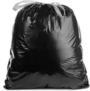 33 Gallon 1 MIL Black Drawstring Tall Kitchen Garbage Bags - 34" X 40" - Pack of