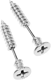 [JEWEDECO] Stylish Punk Ear Studs Set Stainless Steel Screw Earrings for Cartilage Hip Hop Jewelry for Occasions
