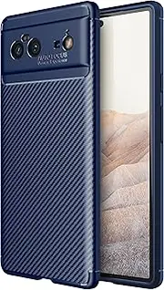 Google Pixel 6 Case Carbon Design Model [ TPU ] - Fingerprint Prevention Function and Lightweight Soft case, Shock Resistance, Easy desorption, Stylish Design - Blue