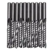 10Pcs Cnc Router Bits 3.175 X 22Mm Single Flute Spiral Carbide Cnc Router BitsJ7