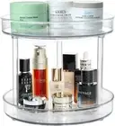 2 TIER LAZY SUSAN ORGANIZER, ROTATING SPICE RACK STORAGE TRAY LAZY