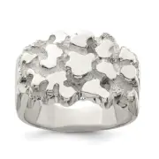 925 Sterling Silver Nugget Ring Size 10 Gift for Men's 12.23gm