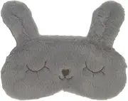 BE Cute Plush Sleep Mask Unicorn Cat Panda Bunny Kids Girls Women Gift Blindfold Eye Cover (Gray Bunny)