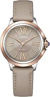 [CITIZEN] Women's Eco-Drive Solar Watch with Leather Strap and Roman Numerals
