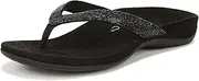 [Vionic] Women's Flip Flop Dillon Shine Supportive Sandals – Comfortable Ladies Slides That Include VIO MOTION Technology Orthotic Insole With Built-in Arch Support, Helps Heel Pain, Plantar Fasciitis