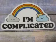 Funny Philosophical STICKER "I'm Complicated" with Rainbow, Clouds, Sunshine