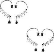 [Minkissy] 4 Pcs Retro Ear Clip Jewelry for Women Earrings Ornament Earrings for Women Womens Earrings Studs Bridal Ear Wrap Dangling Cuff Earring Hoop Earrings Wrap Clip Cartilage Wrap Clip