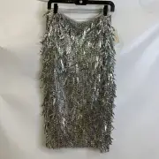 BY ANTHROPOLOGIE Fringe Paillette Sequin Pencil Midi Skirt Women's 10