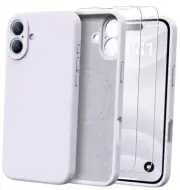 for Case with 2 Screen Protectors - Compatible with Magsafe - iPhone 16 Lilac
