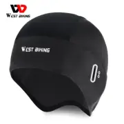 WEST BIKING Cycling Cap Ice Silk Sports Helmet Hat with Glasses Holes Black