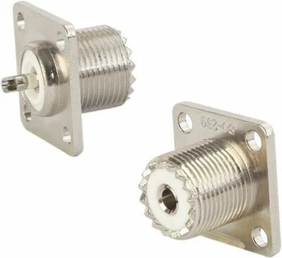 10x UHF Panel Mount Socket Flange SO239 Solder On Bulkhead CB Radio Aerial Coax
