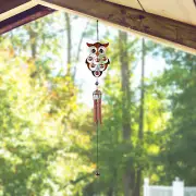 30"Long Owl Wind Chime with Copper Gem Ornament Home Decor Unique Gift
