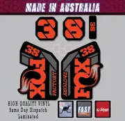 FOX style Factory 38 - 2021 Fork Decals Stickers Orange/grey Laminated