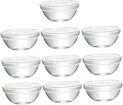 HOMOBABE 10Pcs Stackable Glass Serving Bowls for Salad Dessert and Pudding High Grade Heat Resistant Bowls for Snacks and Appetizers Kitchen