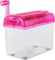 Hand Crank Shredder, Durable Mini Paper Shredder, Portable File Shredder for Office Home (Pink)