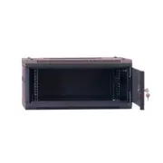Ldr Assembled 4U Hinged Wall Mount Cabinet 600X550Mm Glass Door Black