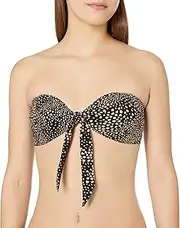 [Seafolly] Women's Twist Tie Front Bandeau Bikini Top Swimsuit, Safari spot