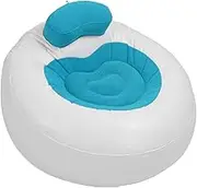 Inflatable Sofa Chair, Loving Heart Shape Small Bean Bag Chair, PVC Flocking Portable Inflatable Couch for Living Room Bedroom Reading Room Balcony Outdoor Camping Picnic (Blue)