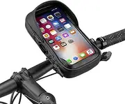 Waterproof Bike Phone Holder for Sports Bike Frame Motorbike iPhone 14 13 Samsung Holder Touch Screen 360°Rotation Motorcycle Cycling Handlebar Mount Pouch Upto 7" Smartphones