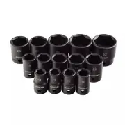 Arcan Tools 1/2" Drive Shallow Impact Socket Set 14 Pc Metric AS21214M